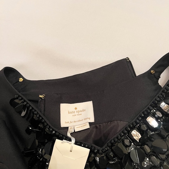 Kate Spade Embellished Cupcake Dress Take a Walk on the Wild Side Black Sz14 NWT - Picture 12 of 16